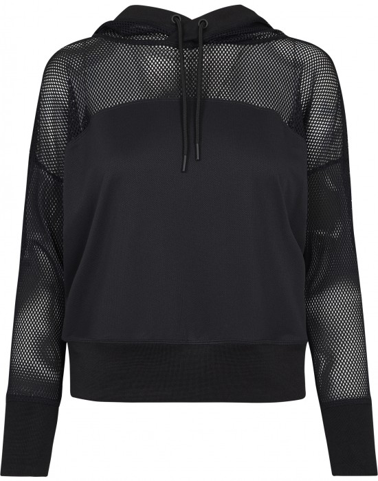 Дамски суичър в черно Urban Classics Ladies Mesh Hoody, Жени - Lit.bg
