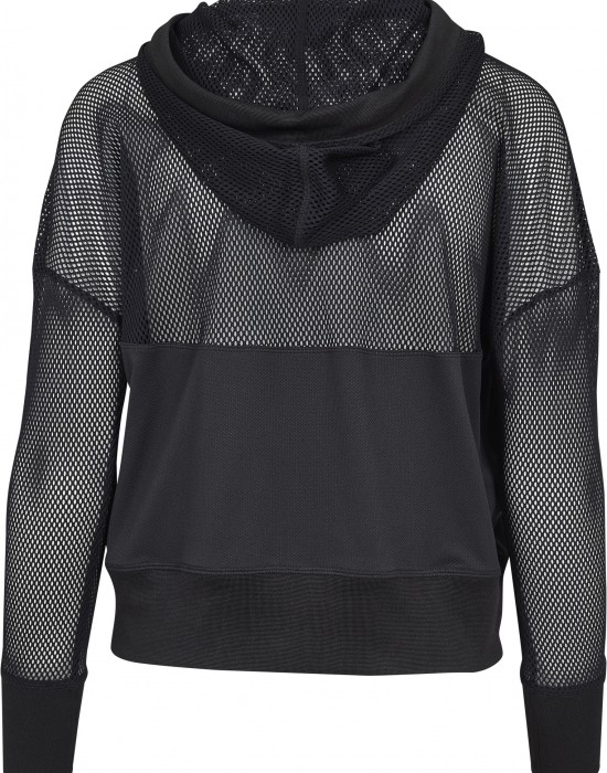 Дамски суичър в черно Urban Classics Ladies Mesh Hoody, Жени - Lit.bg