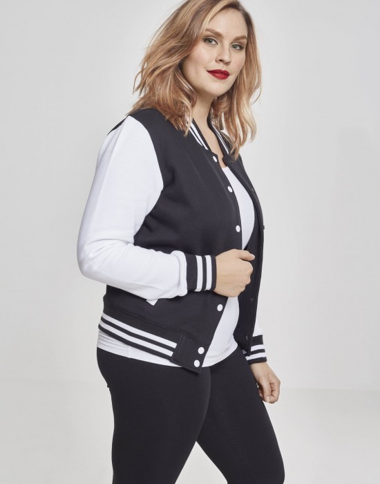 Дамско яке в черно и бяло от Urban Classics Ladies 2-tone College Sweatjacket, Жени - Lit.bg