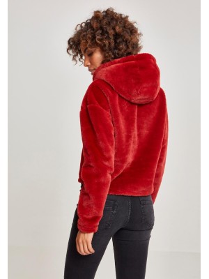 Дамски плюшен суичър Urban Classics burgundy