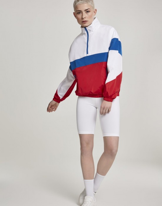 Дамско спортно горнище Urban Classics white/firered/brightblue, Жени - Lit.bg