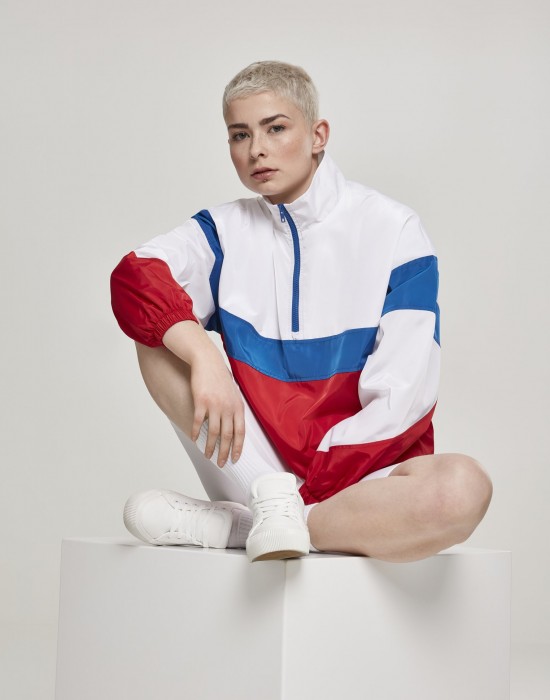 Дамско спортно горнище Urban Classics white/firered/brightblue, Жени - Lit.bg