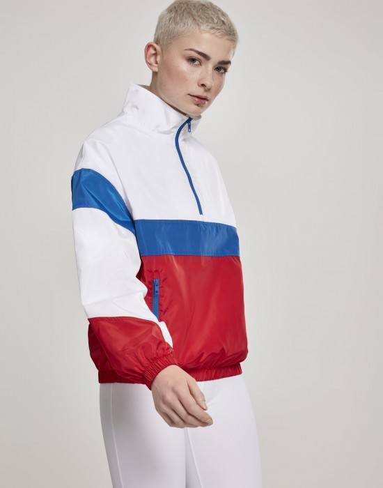 Дамско спортно горнище Urban Classics white/firered/brightblue, Жени - Lit.bg