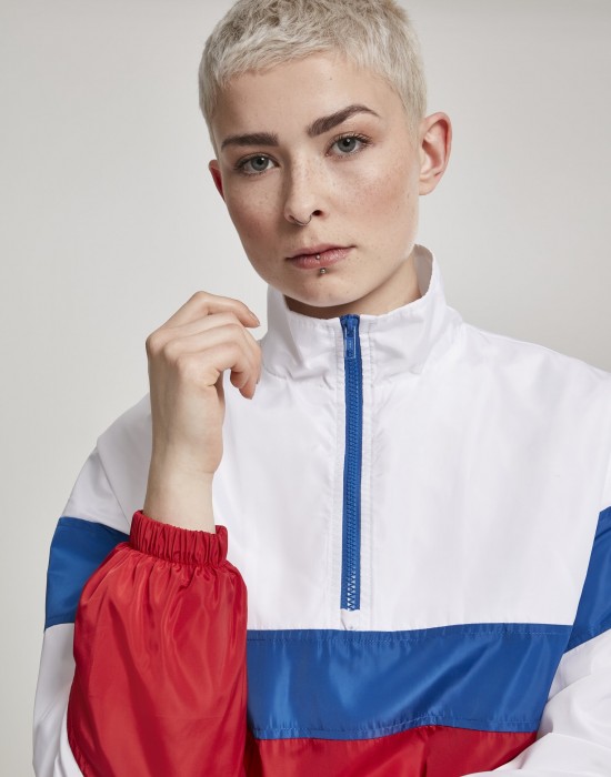 Дамско спортно горнище Urban Classics white/firered/brightblue, Жени - Lit.bg