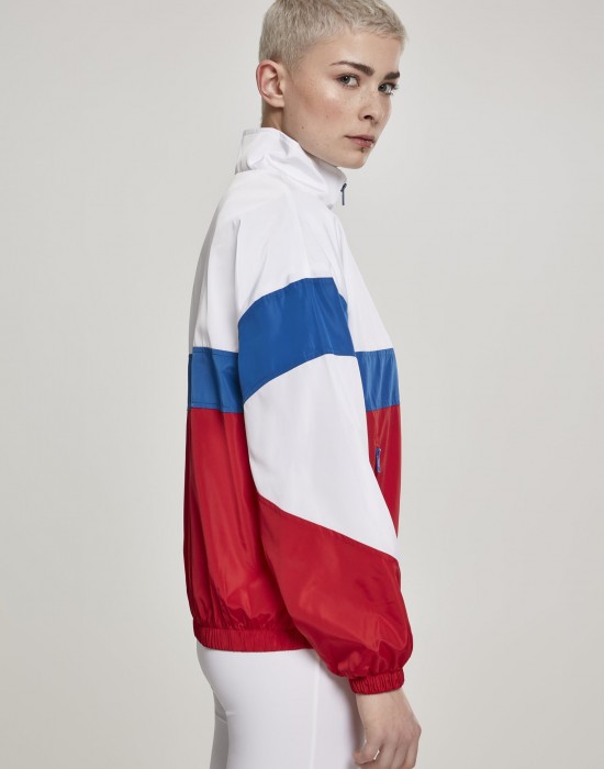 Дамско спортно горнище Urban Classics white/firered/brightblue, Жени - Lit.bg