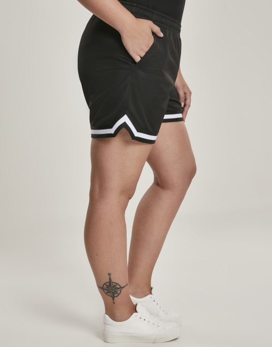 Дамски мрежести BIG SIZE къси панталони в черен цвят Urban Classics Ladies Stripes Mesh Hot Pants, Жени - Lit.bg Дамски мрежести BIG SIZE къси панталони в черен цвят Urban Classics Ladies Stripes Mesh Hot Pants, Жени - Lit.bg