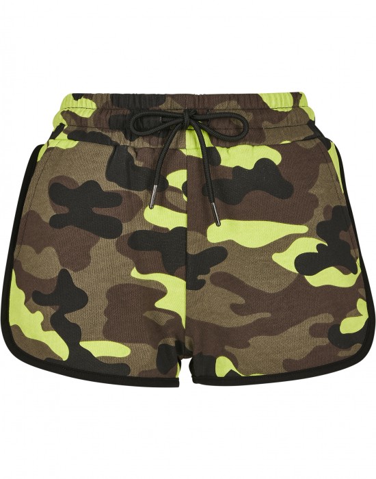 Дамски къси панталони в жълт камуфлаж Urban Classics Ladies Printed Camo Hot Pants frozenyellow camo, Жени - Lit.bg