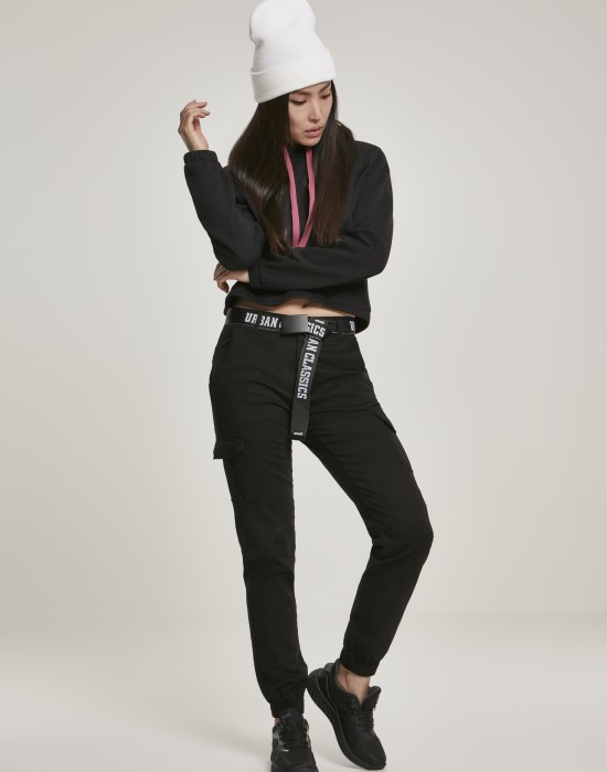 Дамски суичър в черно Urban Classics Ladies Contrast Drawstring Hoody, Жени - Lit.bg