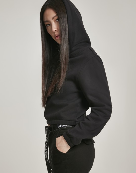 Дамски суичър в черно Urban Classics Ladies Contrast Drawstring Hoody, Жени - Lit.bg