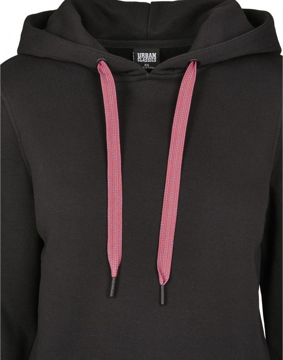 Дамски суичър в черно Urban Classics Ladies Contrast Drawstring Hoody, Жени - Lit.bg