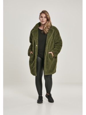 Дамско палто в цвят маслина Urban Classics Ladies Oversized Sherpa Coat