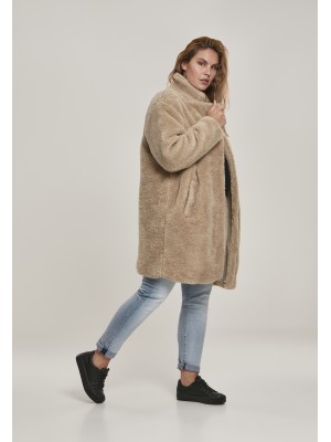 Дамско палто в пясъчен цвят Urban Classics Ladies Oversized Sherpa Coat