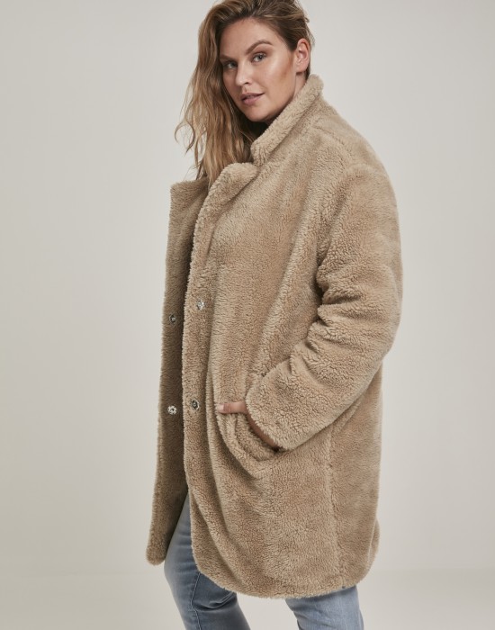 Дамско палто в пясъчен цвят Urban Classics Ladies Oversized Sherpa Coat, Жени - Lit.bg Дамско палто в пясъчен цвят Urban Classics Ladies Oversized Sherpa Coat, Жени - Lit.bg