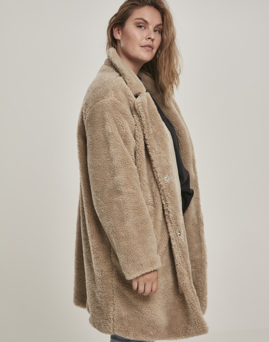 Дамско палто в пясъчен цвят Urban Classics Ladies Oversized Sherpa Coat, Жени - Lit.bg Дамско палто в пясъчен цвят Urban Classics Ladies Oversized Sherpa Coat, Жени - Lit.bg