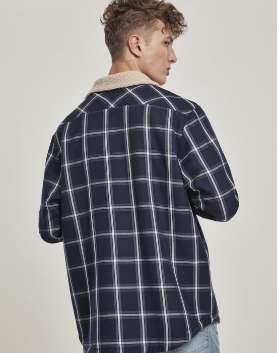 Мъжко тънко яке Urban Classics Sherpa Lined Shirt в тъмносин цвят, Мъже - Lit.bg Мъжко тънко яке Urban Classics Sherpa Lined Shirt в тъмносин цвят, Мъже - Lit.bg