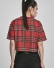 Дамска карирана къса тениска Urban Classics Ladies AOP Tartan Short Oversized Tee red/blk, Жени - Lit.bg