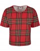 Дамска карирана къса тениска Urban Classics Ladies AOP Tartan Short Oversized Tee red/blk, Жени - Lit.bg