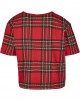 Дамска карирана къса тениска Urban Classics Ladies AOP Tartan Short Oversized Tee red/blk, Жени - Lit.bg