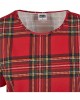 Дамска карирана къса тениска Urban Classics Ladies AOP Tartan Short Oversized Tee red/blk, Жени - Lit.bg