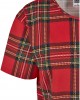 Дамска карирана къса тениска Urban Classics Ladies AOP Tartan Short Oversized Tee red/blk, Жени - Lit.bg