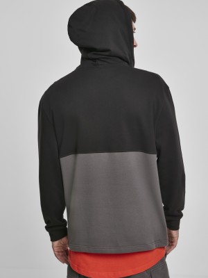 Мъжки суичър в черно и сиво Urban Classics Relaxed Half Zip Hoodie 