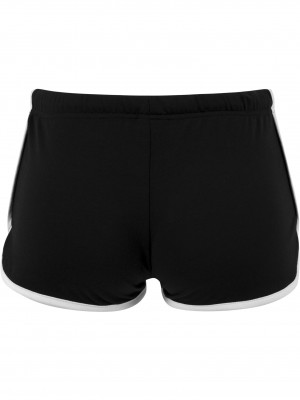 Дамски къси панталони в черен цвят Urban Classics  Ladies French Terry Hotpants blk/wht 
