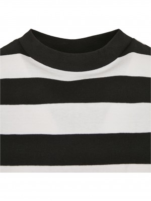 Дамска къса тениска в черно и бяло Urban Classics Ladies Stripe Short Tee black/white 