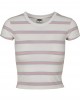 Дамска къса тениска на райета в бял цвят Urban Classics white/girlypink, Жени - Lit.bg