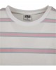 Дамска къса тениска на райета в бял цвят Urban Classics white/girlypink, Жени - Lit.bg