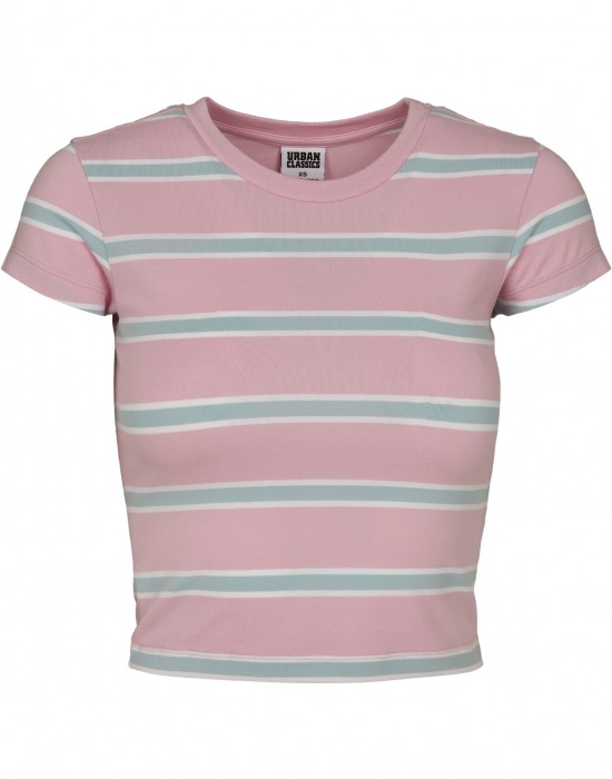 Дамска къса тениска на райета в розов цвят Urban Classics girlypink/oceanblue, Жени - Lit.bg Дамска къса тениска на райета в розов цвят Urban Classics girlypink/oceanblue, Жени - Lit.bg