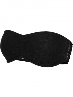 Дамски дантелен топ в черен цвят Urban Classics Ladies Laces Bandeau black 
