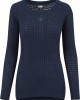 Дамски пуловер в тъмносиньо Urban Classics Ladies Long Wideneck Sweater, Жени - Lit.bg