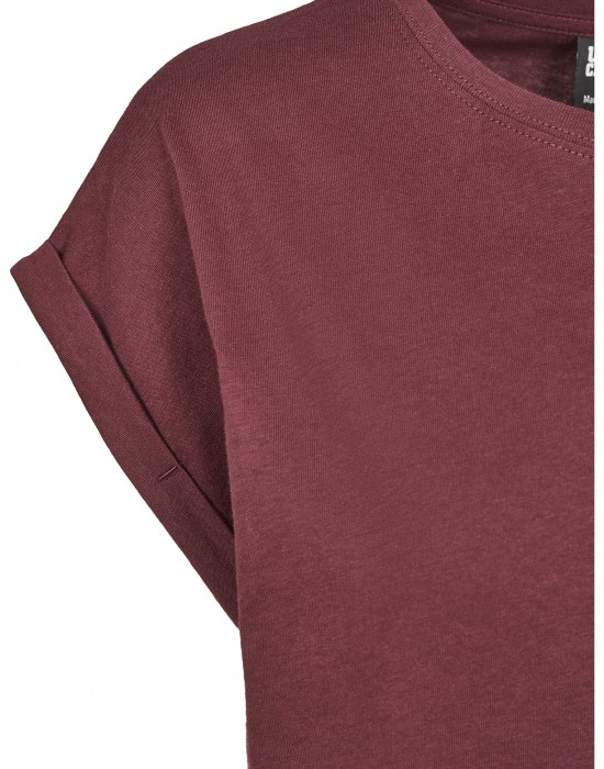Дамска тениска в тъмночервен цвят Urban Classics Ladies Extended Shoulder Tee redwine, Тениски - Lit.bg Дамска тениска в тъмночервен цвят Urban Classics Ladies Extended Shoulder Tee redwine, Жени - Lit.bg