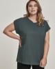 Дамска тениска в тъмнозелен цвят Urban Classics Ladies Extended Shoulder Tee bottlegreen, Жени - Lit.bg