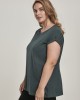 Дамска тениска в тъмнозелен цвят Urban Classics Ladies Extended Shoulder Tee bottlegreen, Жени - Lit.bg