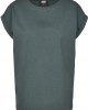 Дамска тениска в тъмнозелен цвят Urban Classics Ladies Extended Shoulder Tee bottlegreen, Жени - Lit.bg