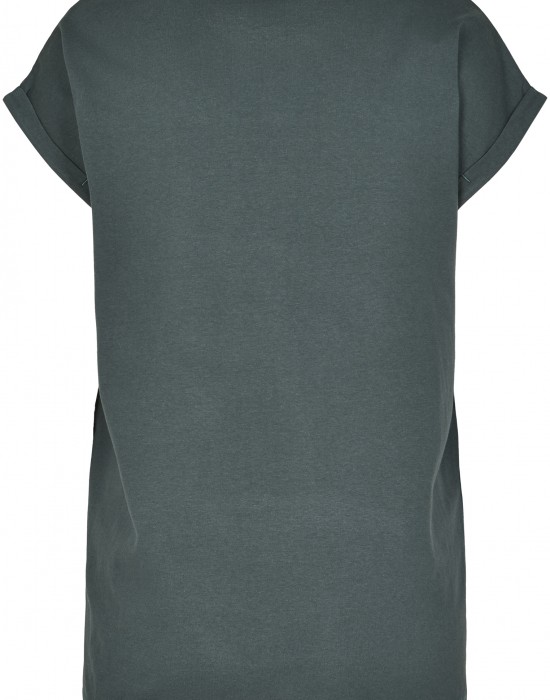 Дамска тениска в тъмнозелен цвят Urban Classics Ladies Extended Shoulder Tee bottlegreen, Жени - Lit.bg
