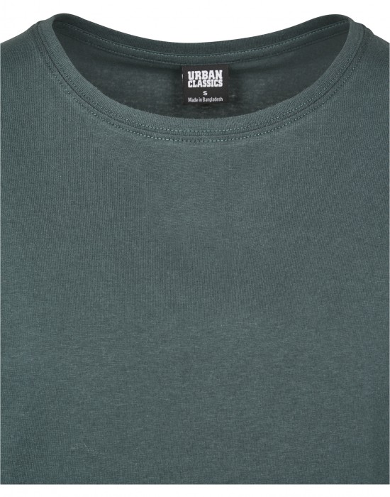 Дамска тениска в тъмнозелен цвят Urban Classics Ladies Extended Shoulder Tee bottlegreen, Жени - Lit.bg