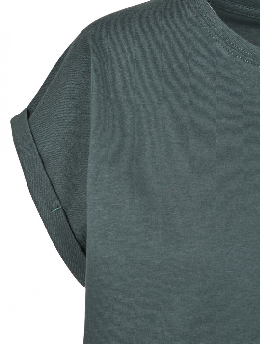 Дамска тениска в тъмнозелен цвят Urban Classics Ladies Extended Shoulder Tee bottlegreen, Жени - Lit.bg