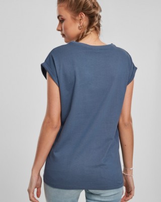Дамска тениска в син цвят Urban Classics Ladies Extended Shoulder Tee vintageblue 
