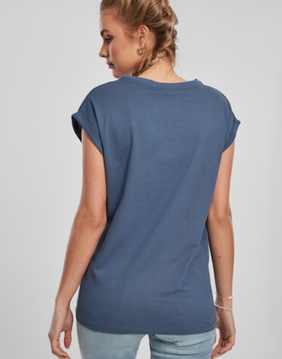Дамска тениска в син цвят Urban Classics Ladies Extended Shoulder Tee vintageblue, Жени - Lit.bg