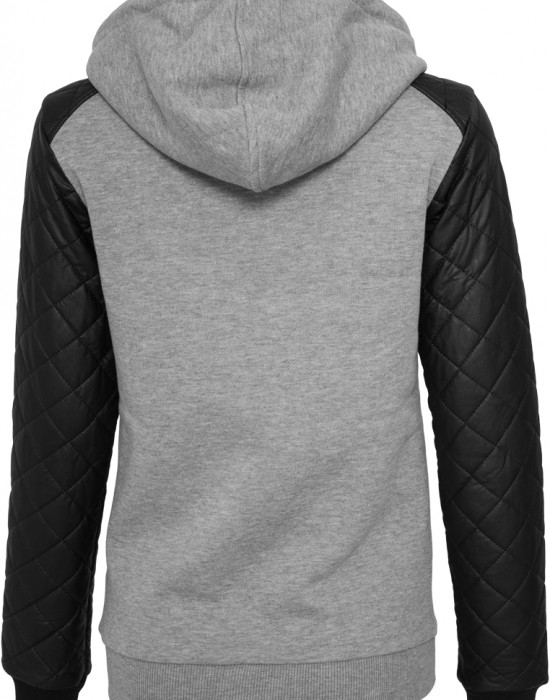 Дамски суичър Urban Classics с кожени ръкави gry/blk XS, Суичъри - Lit.bg Дамски суичър Urban Classics с кожени ръкави gry/blk XS, Жени - Lit.bg