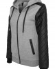 Дамски суичър Urban Classics с кожени ръкави gry/blk XS, Суичъри - Lit.bg Дамски суичър Urban Classics с кожени ръкави gry/blk XS, Жени - Lit.bg