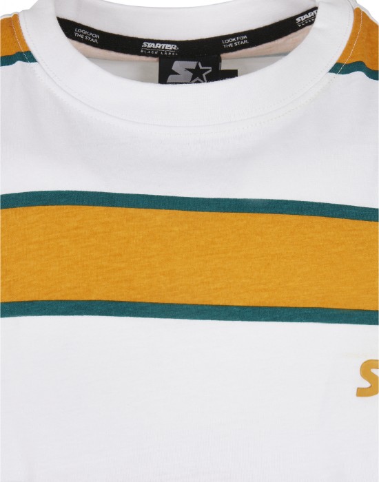 Мъжка тениска Starter Logo Striped в бял и жълт цвят, Мъже - Lit.bg