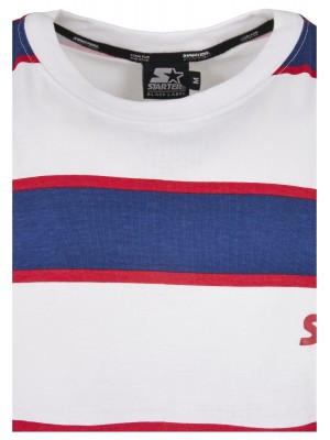 Мъжка тениска Starter Logo Striped в бял и син цвят
