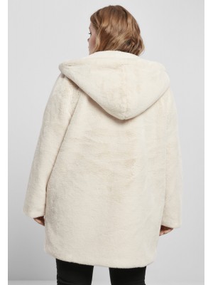Дамско палто в бяло  Urban Classics Ladies Hooded Teddy Coat 