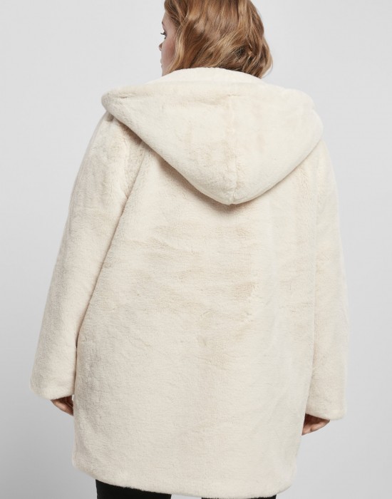 Дамско палто в бяло Urban Classics Ladies Hooded Teddy Coat, Якета - Lit.bg Дамско палто в бяло Urban Classics Ladies Hooded Teddy Coat, Жени - Lit.bg