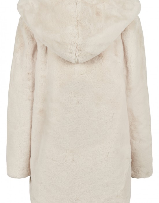 Дамско палто в бяло  Urban Classics Ladies Hooded Teddy Coat, Жени - Lit.bg