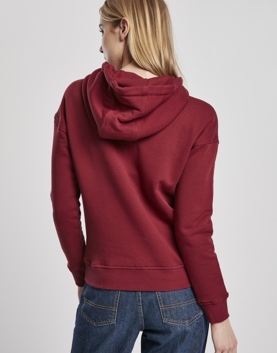 Дамски суичър в цвят бордо Urban Classics Ladies Organic Hoody, Жени - Lit.bg