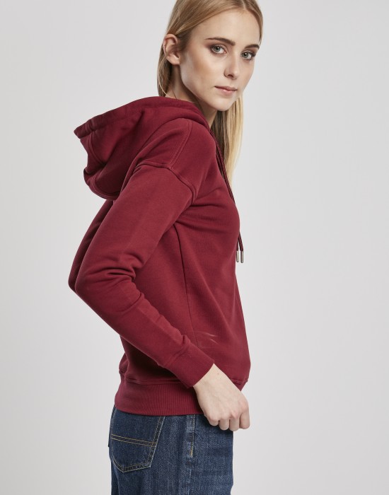 Дамски суичър в цвят бордо Urban Classics Ladies Organic Hoody, Жени - Lit.bg
